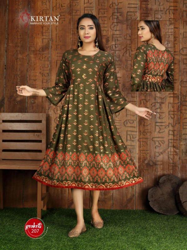 Kirtan Prakriti 2 Rayon Fancy Long Kurti Catalogue